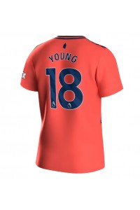 Everton Ashley Young #18 Jalkapallovaatteet Vieraspaita 2023-24 Lyhythihainen